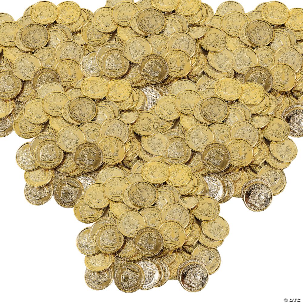 1 1/4" Mega Bulk 2016 Pc. Greek Design Shiny Gold Plastic Coins