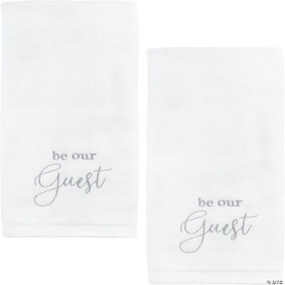 AuldHome Design Guest Towels (Set of 2, White); Be Our Guest