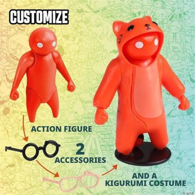 Gang Beasts Red Cat Costume Character Action Figure Video Game Fighter ...