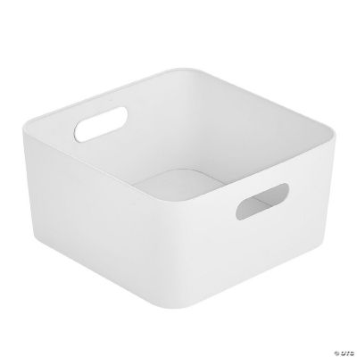 mDesign Medium Metal Kitchen Storage Container Bin Basket with Handles, White Oriental Trading