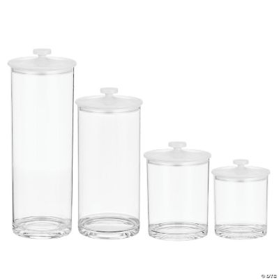 mDesign Acrylic Kitchen Apothecary Airtight Canister Jar, Set of 4