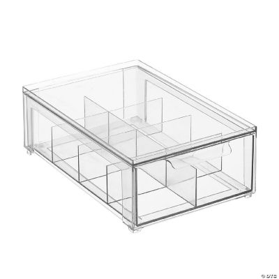 mDesign Plastic Kitchen/Pantry Stackable Organizer with Divided Drawer ...