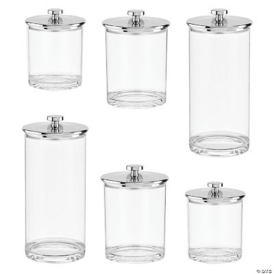 2ct mDesign Tall Kitchen Apothecary Airtight Canister Jars 2 Pack Clear/White