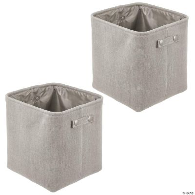 mDesign Fabric Bathroom Storage Bin, Coated Interior, 2 Pack Light