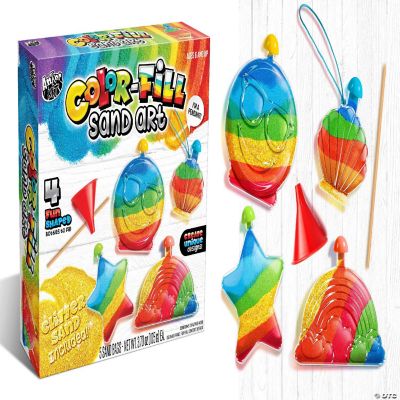 Color Fill Sand Art Kit 4 Fun Shaped Bottles 5 Bags of Sand