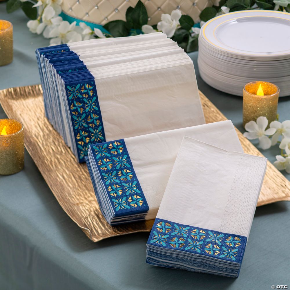 200 Pc 4x8 Mega Bulk Mexican Floral Wedding Luncheon Napkins