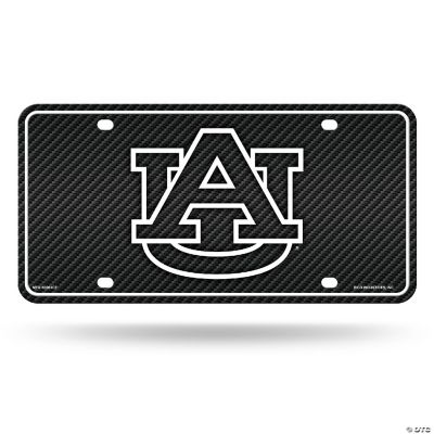 Rico Industries NCAA Auburn Tigers Carbon Fiber Metal Auto Tag 8.5" x