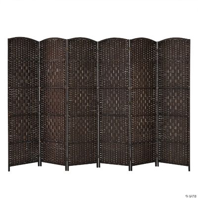 Costway 6Panel Room Divider 6Ft Weave Fiber Folding Privacy Screen