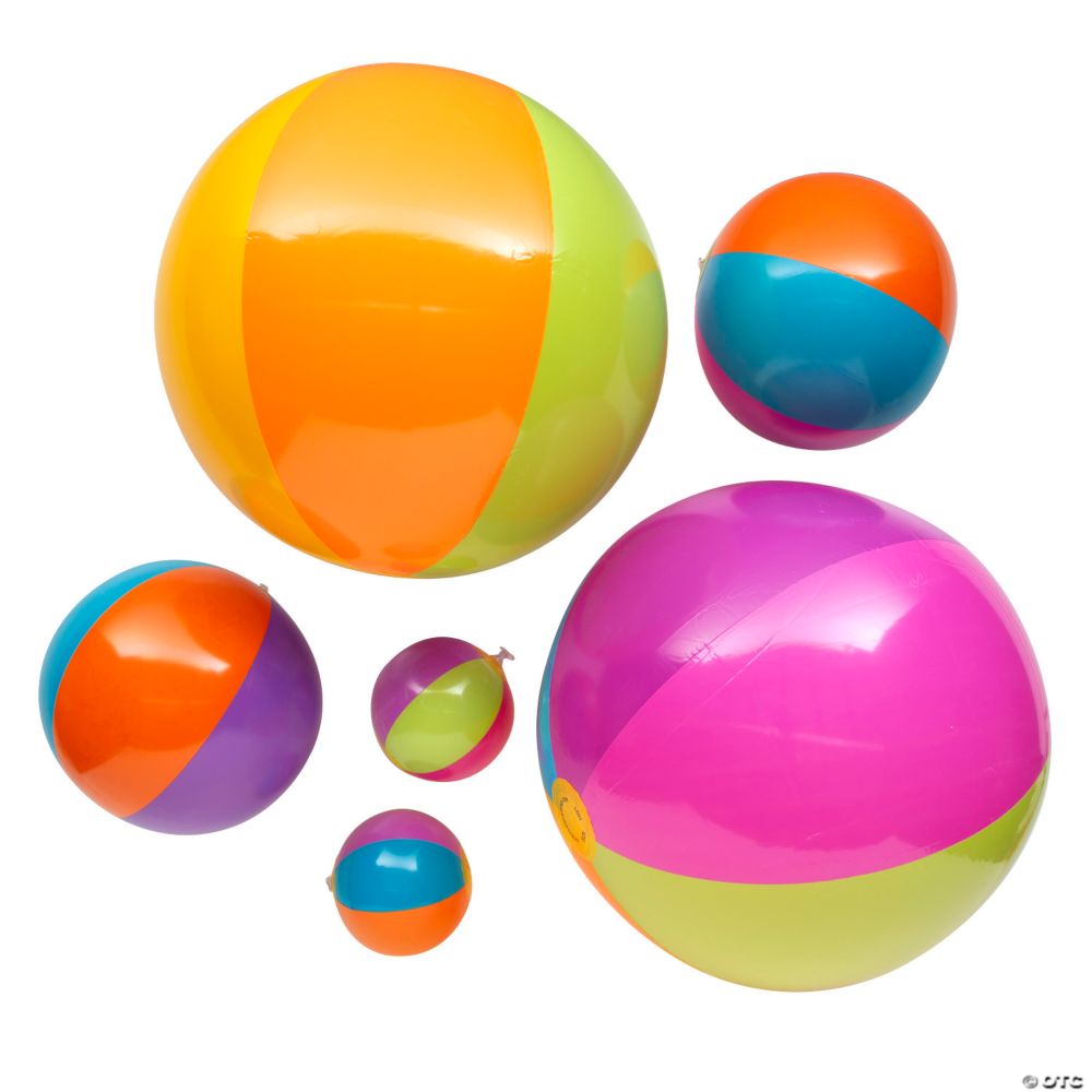 Bulk 48 Pc. Bright Beach Ball Assortment Kit