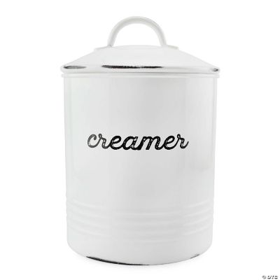 Auldhome Design-2.5qt Enamelware Creamer Canister White