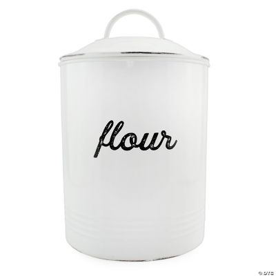 Restoration Hardware Metal White Enamel Flour & Sugar Tin