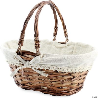 Cornucopia Wicker Basket with Handles (Reddish Brown), for Fall Decor