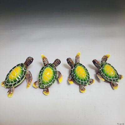 Green Sea Turtle Figurine 4 Piece Set 1.2 Inch