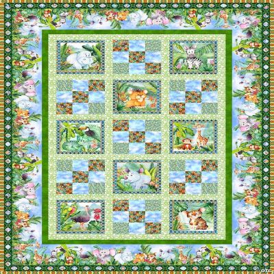 Jungle Friends Quilt Pattern 65 x 93 In The Beginning Fabrics Using Cute Panel