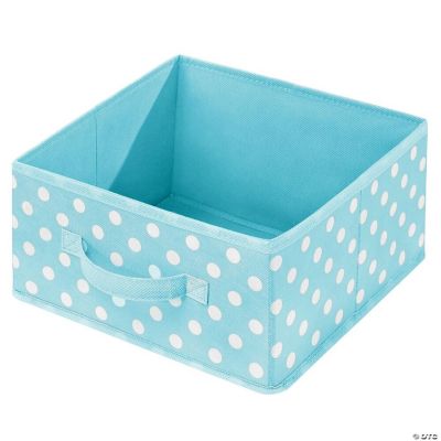 mDesign Fabric Nursery Organizer Bin Front Handle, 8 Pack, Turquoise