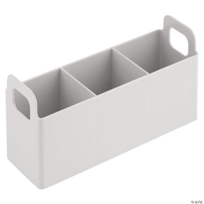 mDesign Plastic Bathroom Organizer Bin/Caddy, 2 Pack, Light Gray