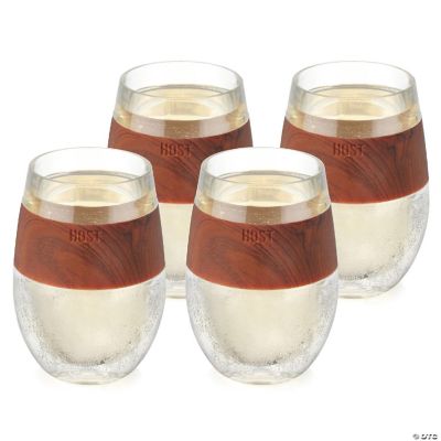 Wine FREEZE™ Cooling Cup in Wood Set of 4