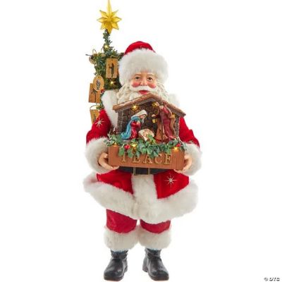 Kurt Adler Fabriche Battery Operated LED Santa With Nativity Set ...