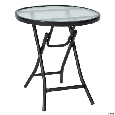 WINSOON Adirondack Patio Side Table Round Outdoor End Table 18-in W X 18 In L