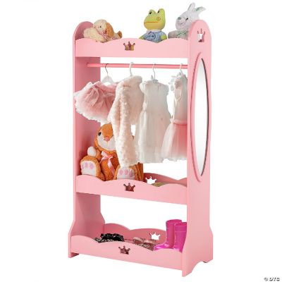 Costway Kids Dress up Storage Hanging Armoire Dresser Pretend Costume ...