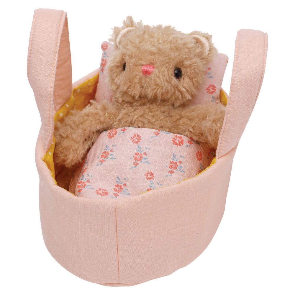 Moppettes Bea Bear Stuffed Animal in Bassinet From MindWare