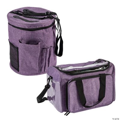 FEILOONG Knitting Bag - Yarn Storage Bag With Multiple Compartments, Purple, Portable Craft Organizer - View #3