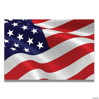 Me Up Waving American Flag Car Decal, 4x6 Inches, Red