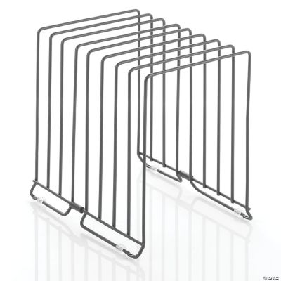 mDesign Large Metal 8 Slot Baking Sheet Organizer Holder Rack, Graphite