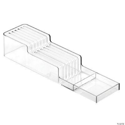 mDesign 2-Tier Plastic In-Drawer Knife Block - Holds 12 Knives - Clear