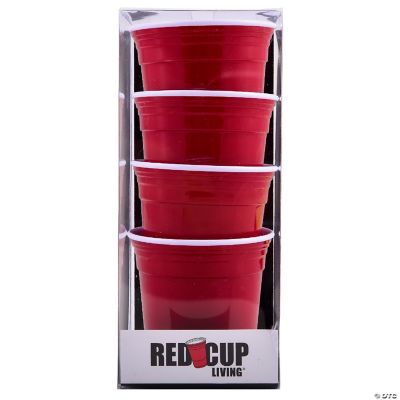 Red Cup Living Reusable Red Plastic Cups 5 oz Party Cups, Set of 4
