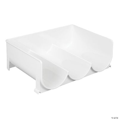 mDesign Stackable Plastic 3 Bottle Refrigerator Wine Rack Holder