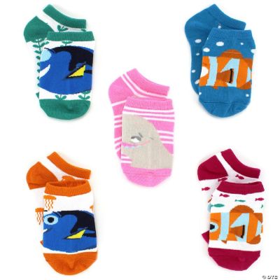 Finding Dory Nemo Girls 5 pack Socks (Shoe: 7-10 (Sock: 4-6), Dory ...
