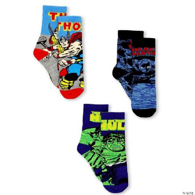 Marvel Avengers Black Panther Hulk Thor Teen Men's 3 pack Crew Socks