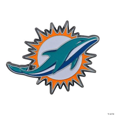 Miami Dolphins Patch, NFL Sports Team Logo, Size: 4.1 x 3.5 inches