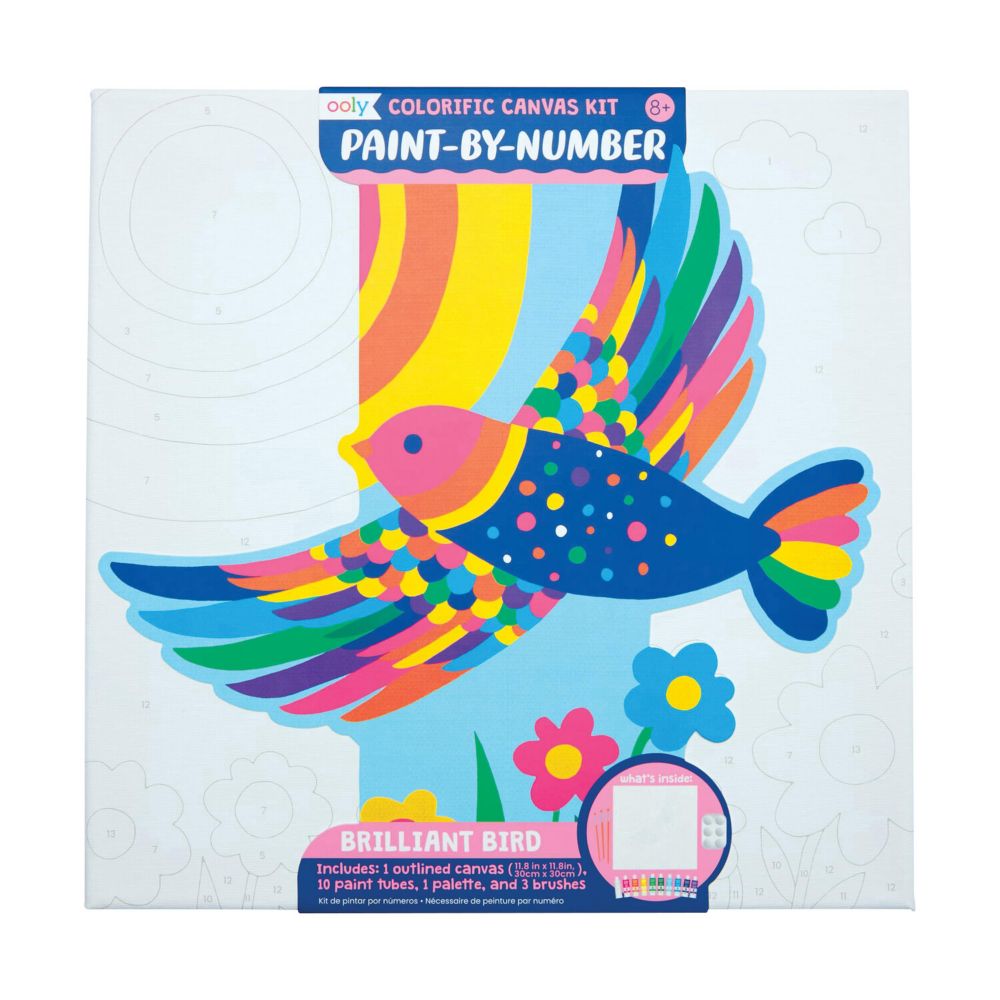 OOLY Brilliant Bird Canvas Paint by Number Kit From MindWare