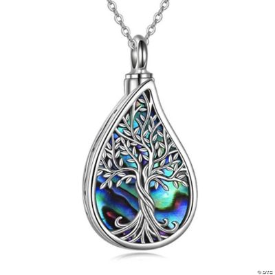 Maya's Grace Urn Necklaces for Ashes Tree of Life Pendant Abalone Shell