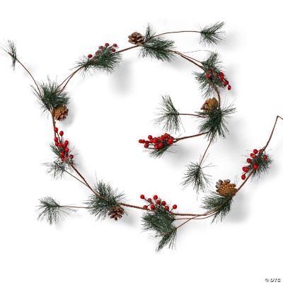 Pine and Berries Garland - Pine Needles, Pinecone and Berry Rustic