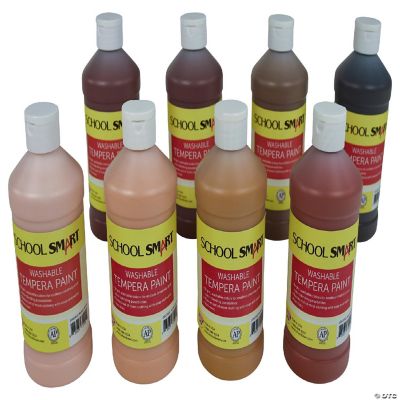 School Smart Washable Tempera Paints, Assorted Multi-Ethnic Colors ...