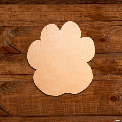 Unfinished Wood Co Laser Seasonal Paw Print 10pc Oriental Trading