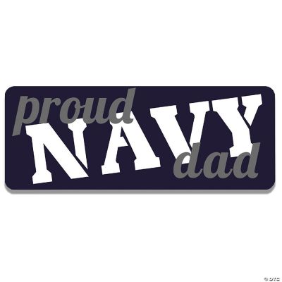 Me Up Proud Navy Dad Decal, 3x8 Inches Navy Blue, Grey