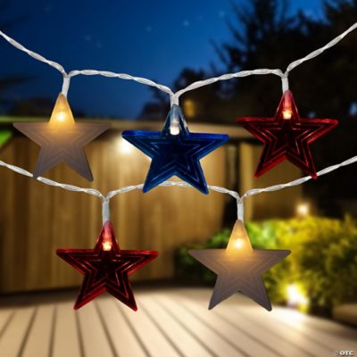 Northlight 20-Count Patriotic Americana Star LED String Lights 9.5ft ...