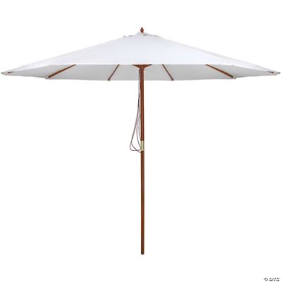 Northlight 8.5ft Outdoor Patio Market Umbrella with Wooden Pole White