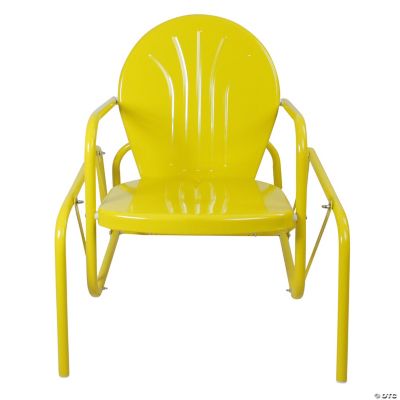 Northlight Outdoor Retro Metal Tulip Glider Patio Chair Yellow