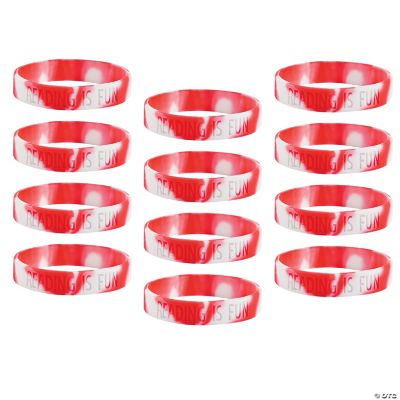 Mega Bulk 144 Pc. Reading Is Fun Rubber Bracelets Oriental Trading