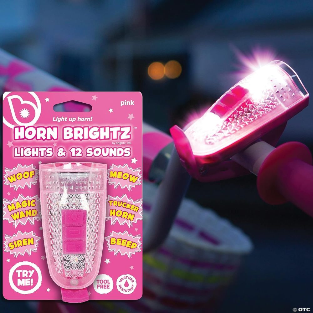 Horn Brightz Bike Lights & Multi-Sound Horn: Pink From MindWare