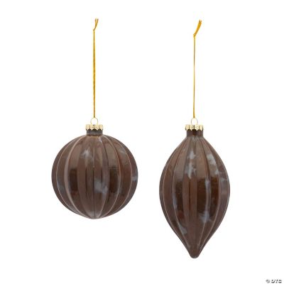 Brown Glass Ball and Onion Ornament (Set of 6) Oriental Trading