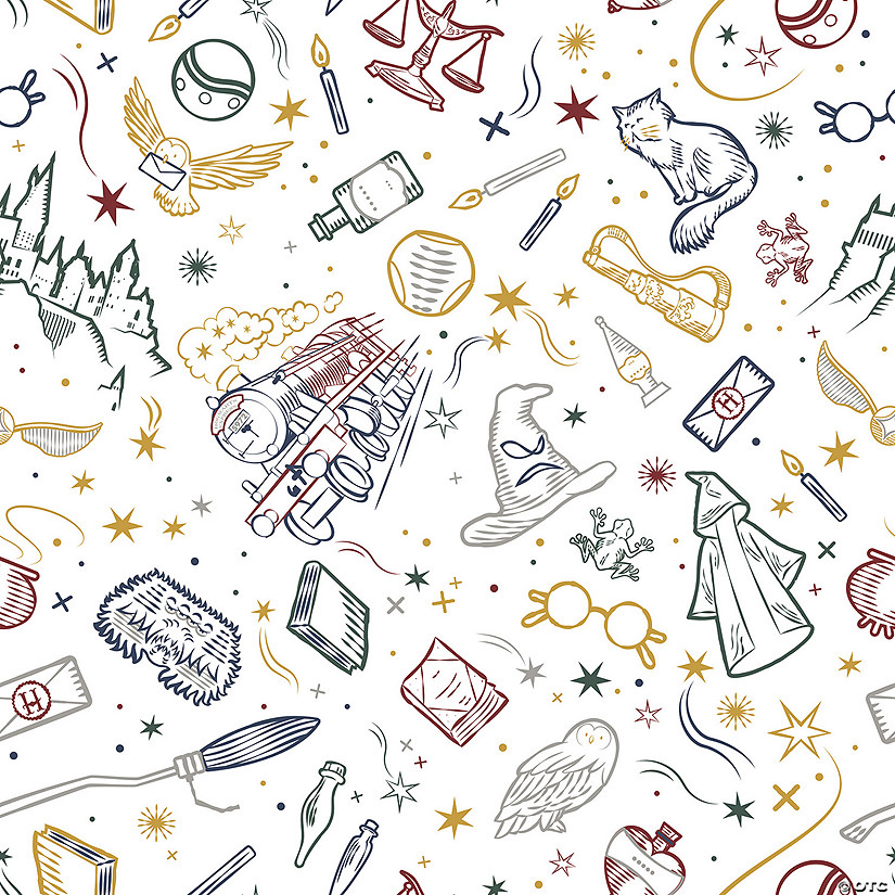 Blue Harry Potter Magical Icons Peel & Stick Wallpaper | Oriental Trading