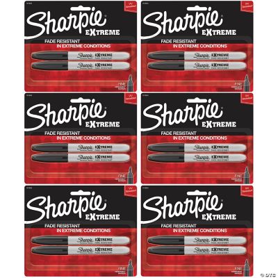 Sharpie EPropertreme Permanent Markers, Black, 2 Per Pack, 6 Packs ...