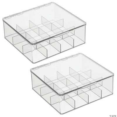 mDesign Plastic Stackable Tea Bag Storage Bin Organizer Box Holder, 2 Pack Clear Oriental Trading