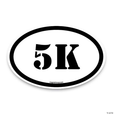 Magnet Me Up 5K Marathon Black Stencil Oval Magnet Decal, 4x6 Inches ...